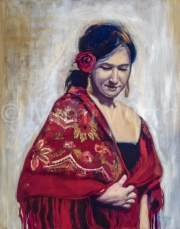 WOMAN IN A RED SHAWL